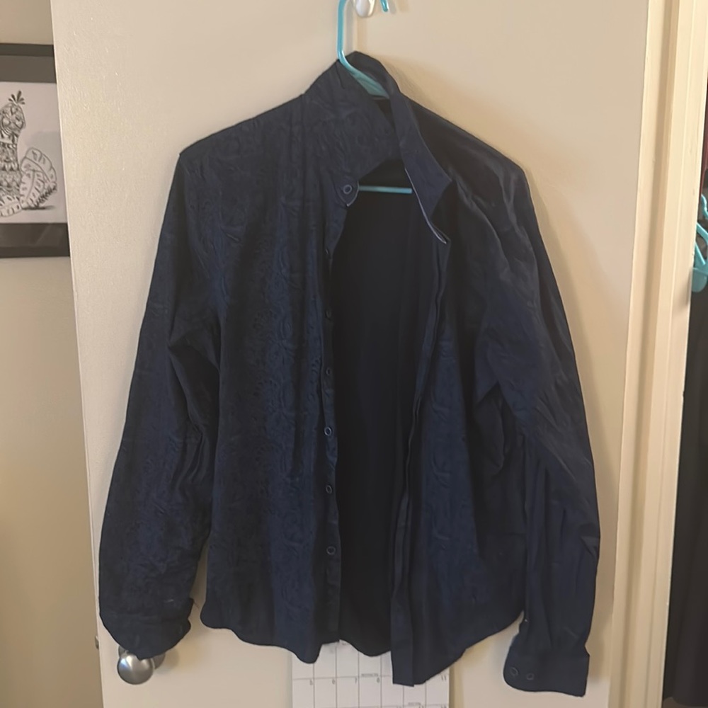 Blue paisley button up